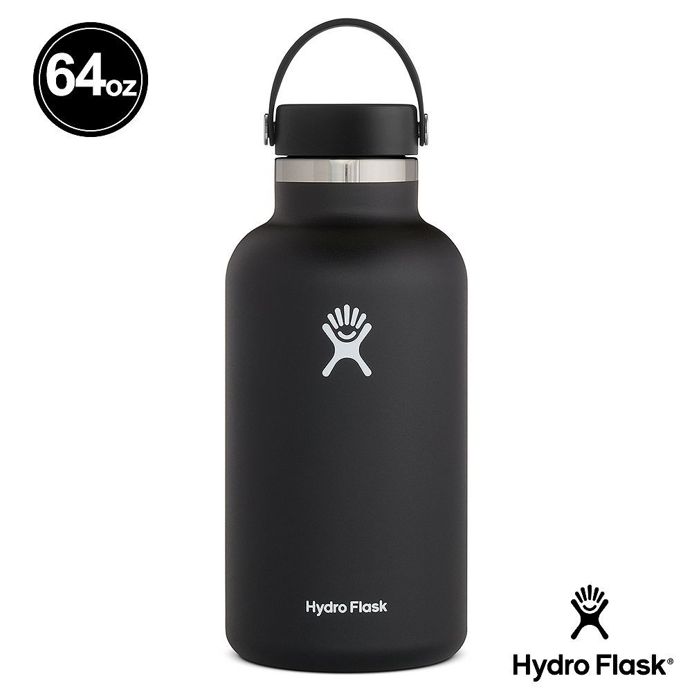 【OUTDOORZ 我不在家】Hydro Flask-寬口 64oz真空保溫鋼瓶 時尚黑/經典白 1900ml