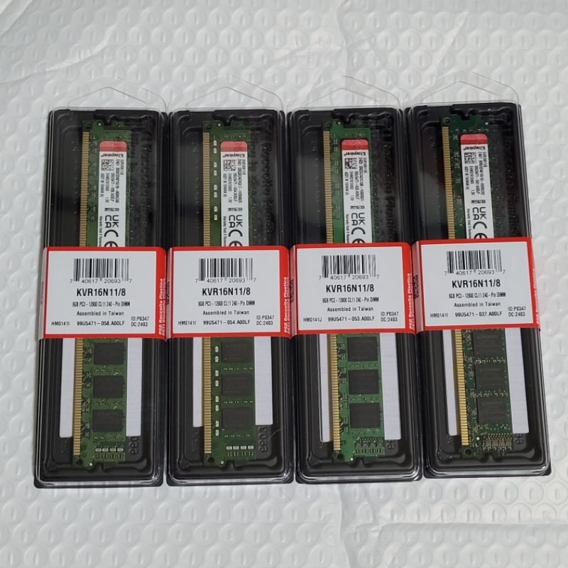 金士頓 kingston  DDR3／1600／8G 桌機記憶體(全新未開封)（窄條雙面）終身保固