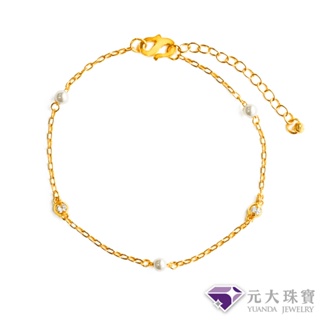 【元大珠寶】『好運珍珠 水晶珍珠』黃金手鍊-純金9999國際標準3-0048