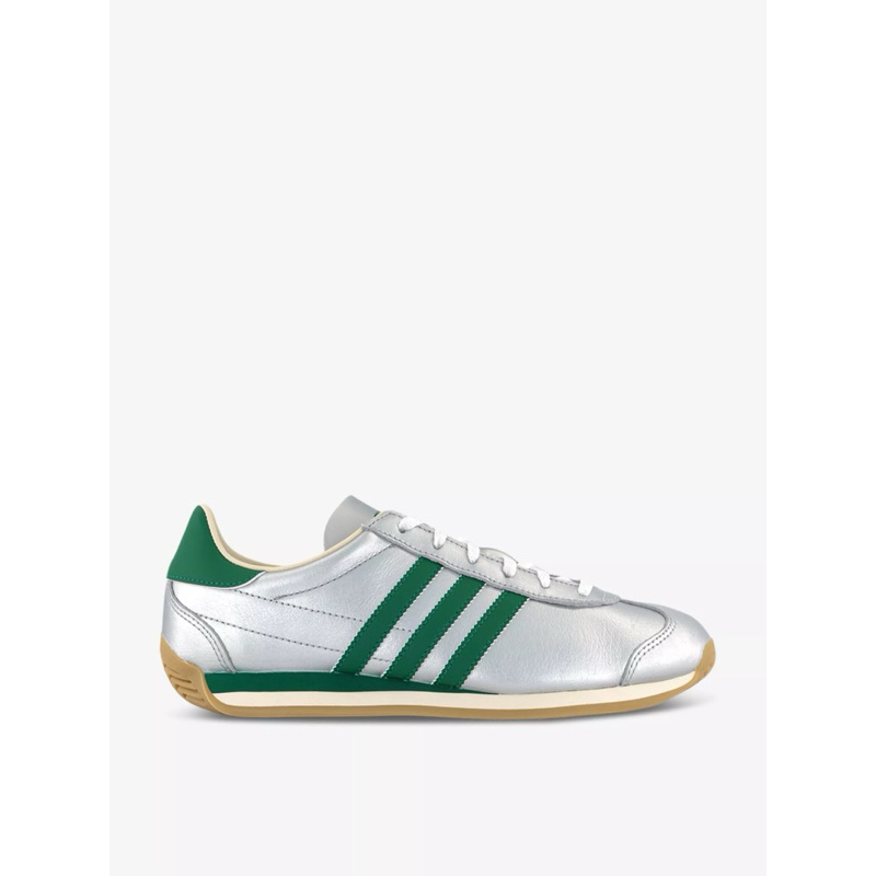 100%🇬🇧Adidas Country OG brand-stamp leather low-top trainers