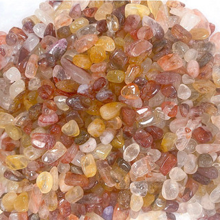 【尋寶家】 天然 彩膠花 紅膠花 黃膠花 200G 水晶 碎石 消磁 淨化 多用途