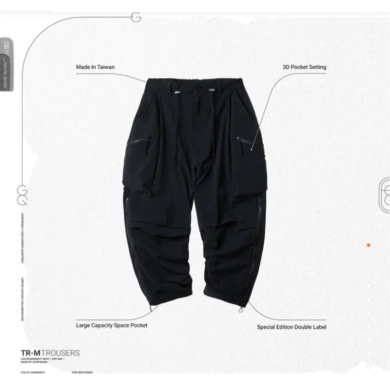 Goopi x GQ “TR-M04” Multi-type Suit Trousers - Midnight Navy
