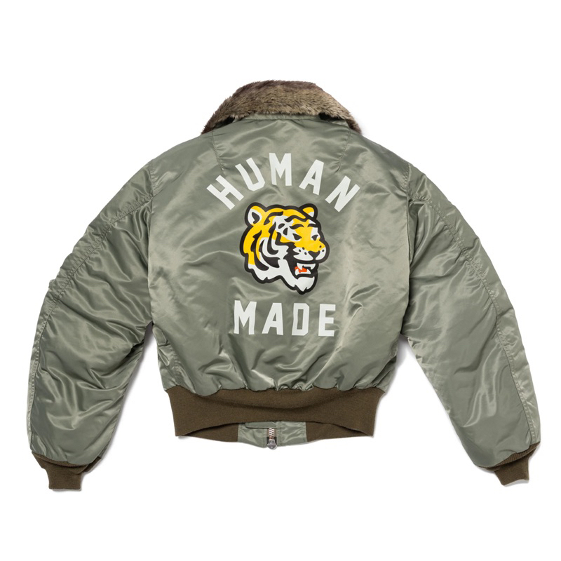 全新 HUMAN MADE 24SS FLIGHT JACKET 老虎 立領 鋪棉 軍裝風 MA1 飛行夾克外套