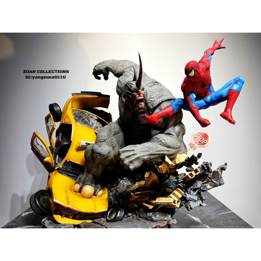 (代友售-現貨)客製 私訂 犀牛人 蜘蛛人 對戰 雕像(非XM、SIDESHOW、PRIME 1、IRON STUDIO