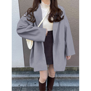 日本品牌grl灰藍色長袖大衣外套