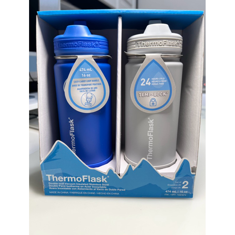 好市多 ThermoFlask 水壺 不鏽鋼保冷/保溫瓶 474毫升 X 2件組