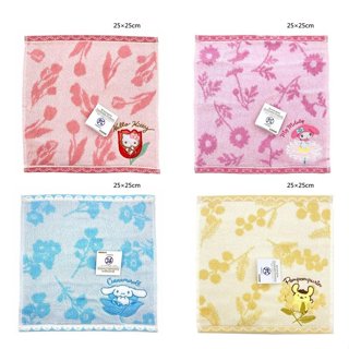 ♥小花花日本精品♥ Hello Kitty 美樂蒂 大耳狗 布丁狗 純棉小方巾 擦汗巾 擦手巾 ~ 3
