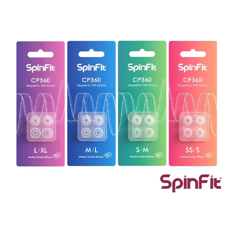 SpinFit CP360 無線耳機耳塞-醫療級矽膠 專利設計 零過敏 兩尺寸混裝