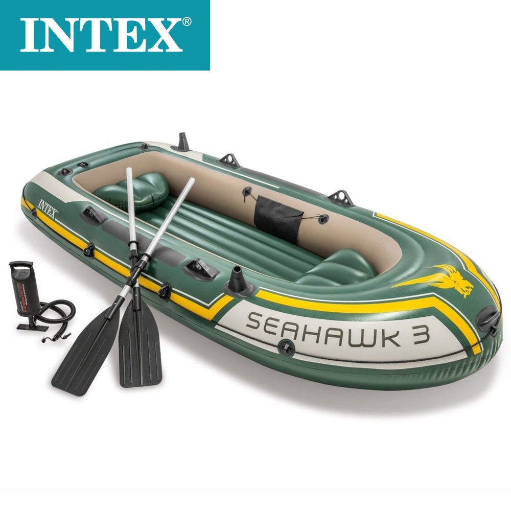 INTEX68380 加厚款海鷹3人充氣船 有附 船槳 打氣筒 游泳 潛水 玩水海邊 河邊 釣魚