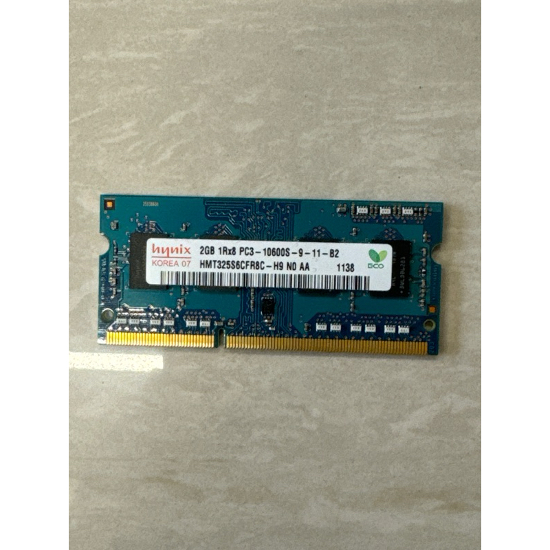 Hynix海力士 1R*8筆電 PC3 DDR3 10600S 2GB