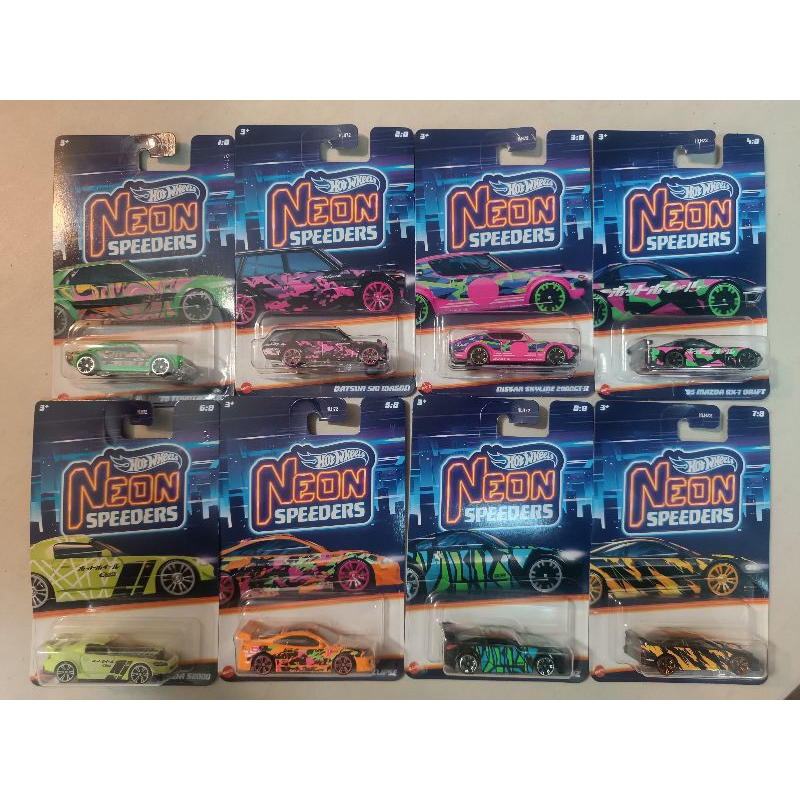 Hotwheels 風火輪 Neon 霓虹系列 一套8台 510 rx7 eclipse s2000 skyline