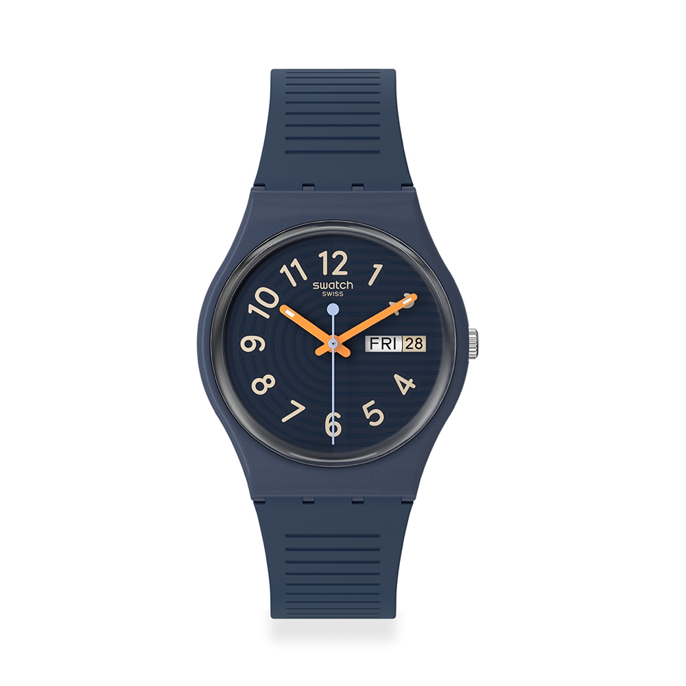 【SWATCH】 Gent 原創系列手錶 TRENDY LINES AT NIGHT (34mm) 錶 SO28I700