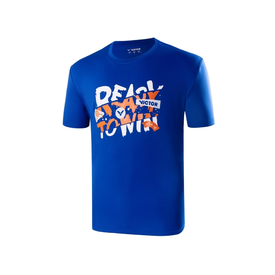 五羽倫比 VICTOR 勝利 T-2311 F 和風藍 塗鴉 READY TO WIN T-Shirt 中性款 羽球上衣