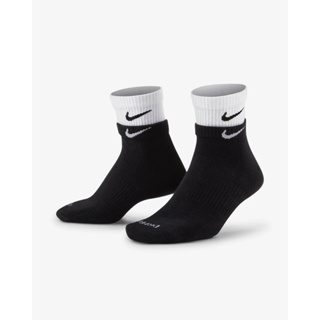 👟【ELO 】Nike Everyday Plus 黑白色 舒適快乾短襪 假兩層 一組一雙 DH4058-011