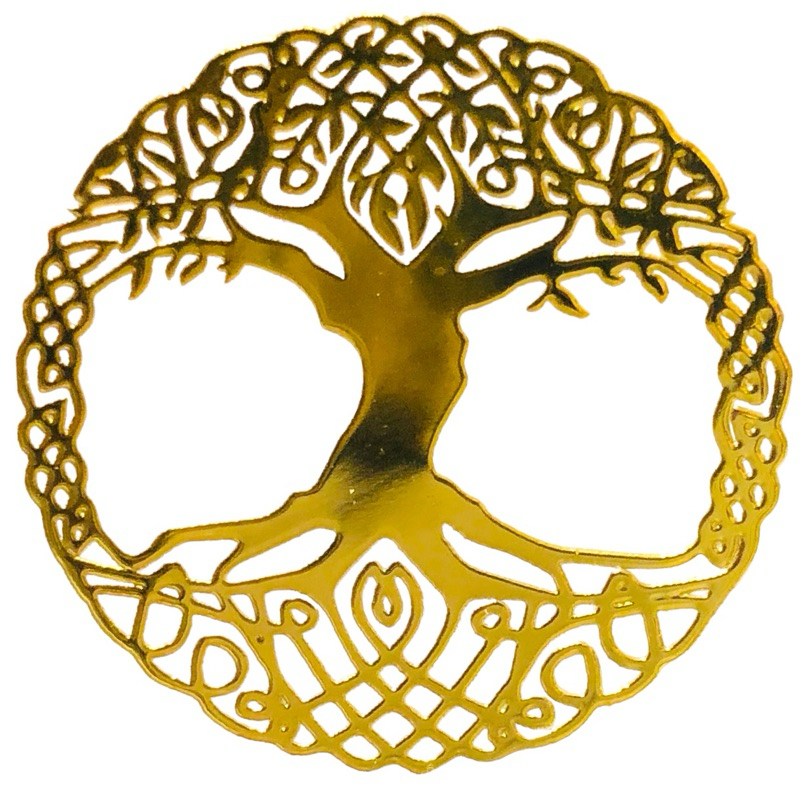 豐盛樹A 生命樹 3.5cm 神聖幾何金屬貼片 銅合金 能量符號 冥想 磁場 靈性提升轉化 奧剛 金字塔 材料 居家佈置