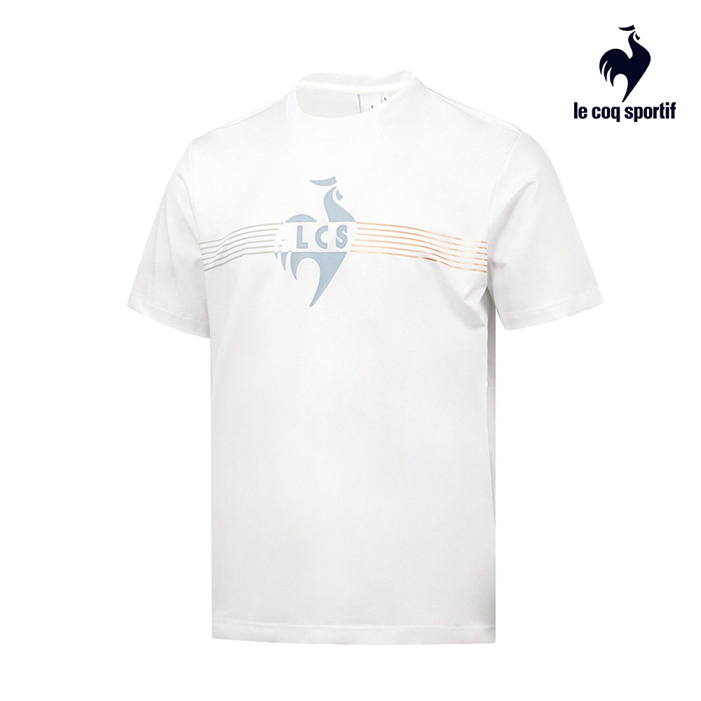 【LE COQ SPORTIF 法國公雞】運動TRAINING短袖T恤-男款-白色-LWT21601