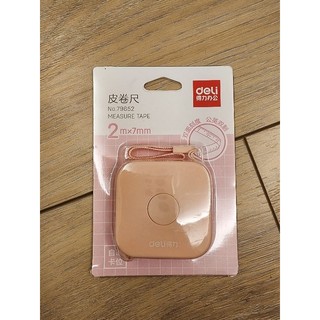 得力 Deli 馬卡龍捲尺 粉 0.7cmx2M