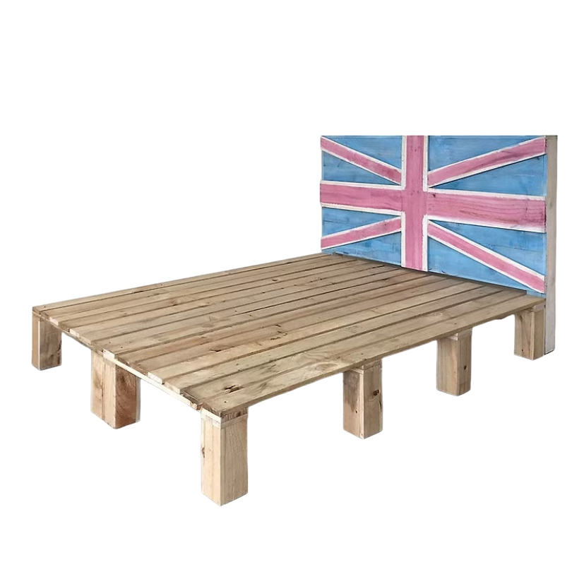 訂製品 工業風 棧板 床架 英國米字旗 客製 CU043