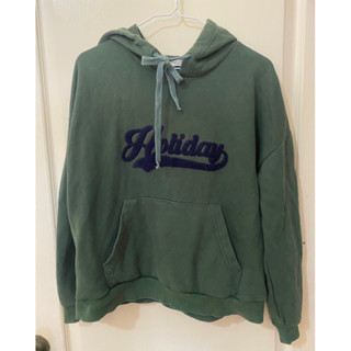 [QS] Queen Shop 深綠連帽衫 休閒Holiday帽T 純棉毛巾布 舒適百搭長袖上衣
