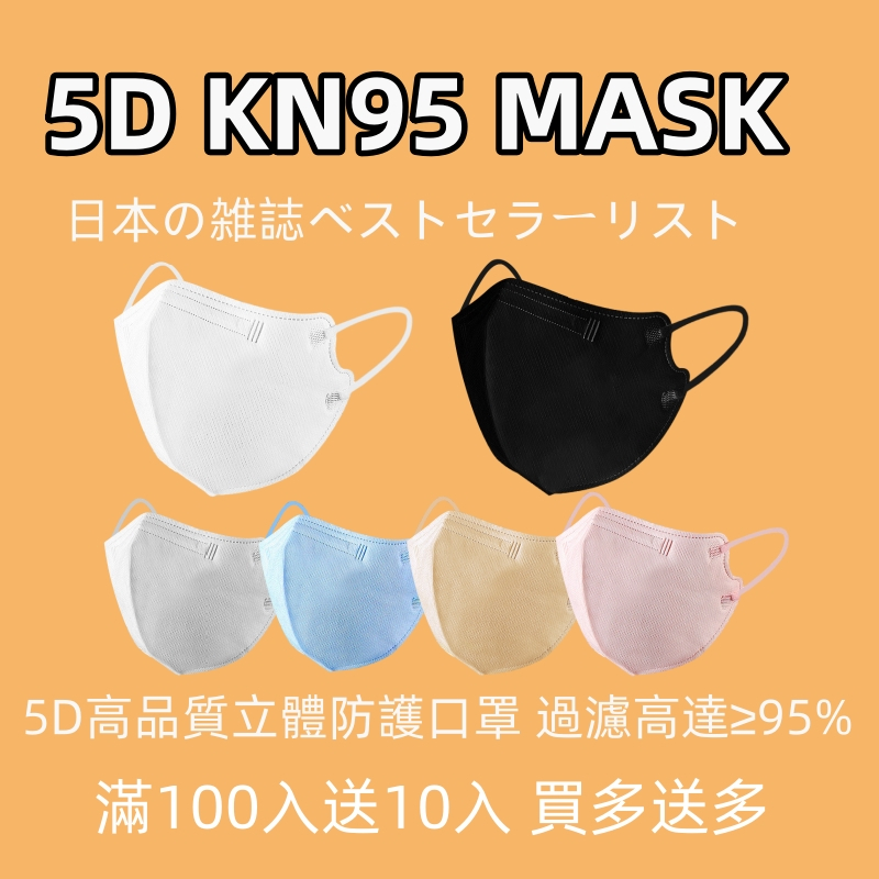 📢下殺1元 日系5D立體口罩 KF94口罩 日本暢銷 KN95級防護 過濾95% 4D美顏透氣不脫妝 3D口罩 白色口罩