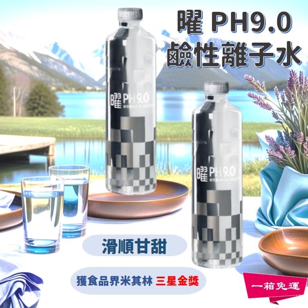 【免運】曜PH9.0鹼性離子水  礦泉水 600ML 24瓶/箱 離子水 瓶裝水