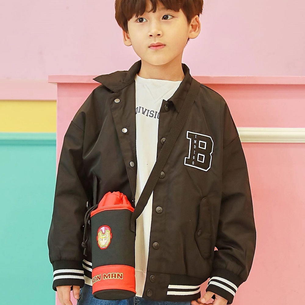 韓國品牌英雄系列 MARVEL鋼鐵人水壺背袋 上學水壺袋 側背水壺袋 保溫水壺袋 保溫瓶外出背帶 水壺套 束口水壺袋