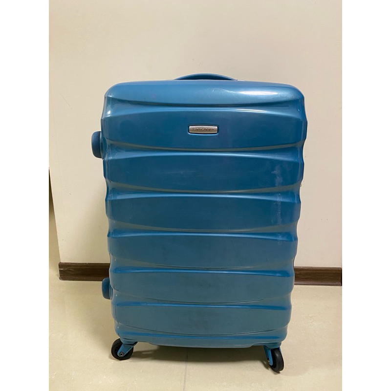 限東湖站面交 二手 正常使用 Samsonite新秀麗 24吋 藍色 行李箱 加大 Oval 四輪行李箱