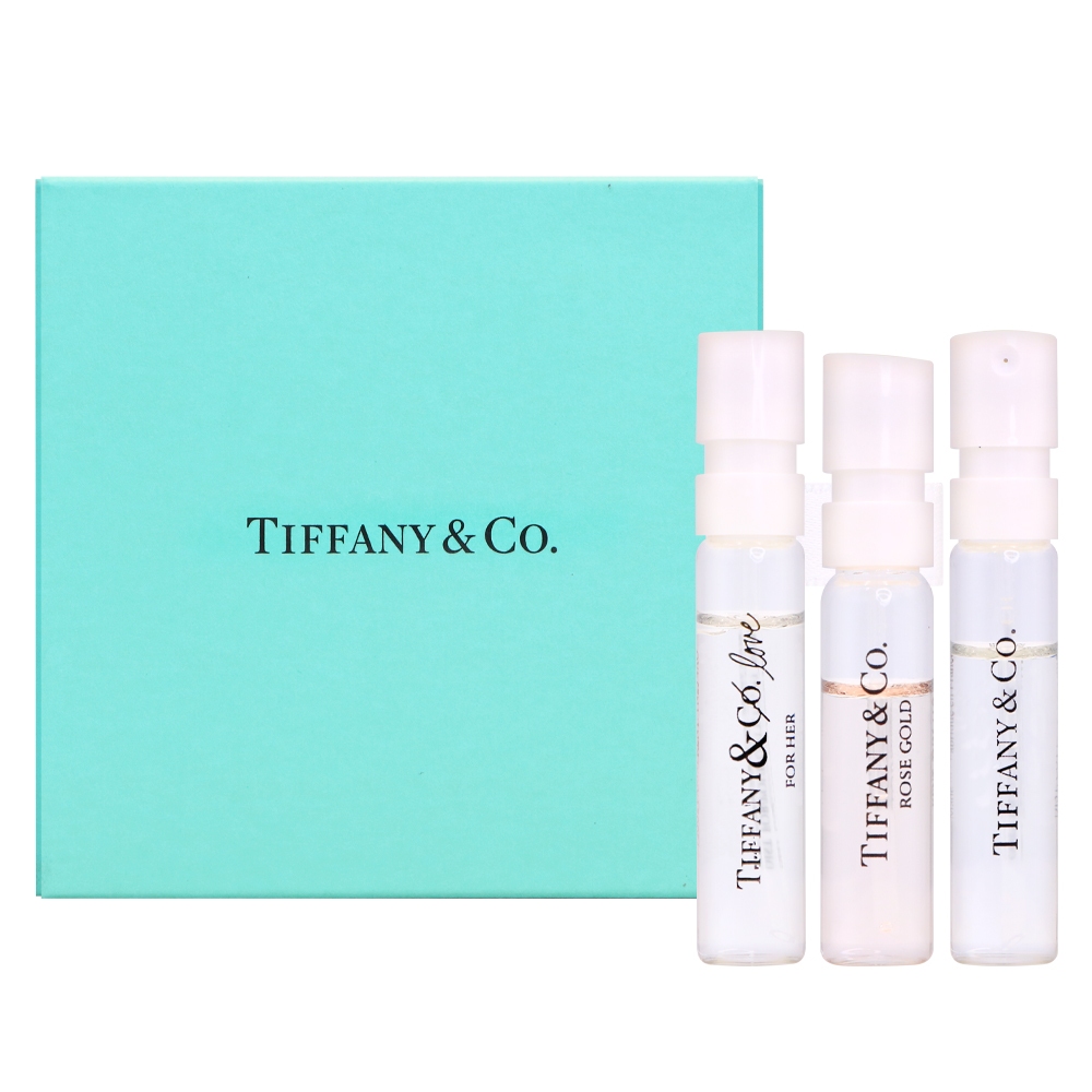 Tiffany&amp;Co.蒂芬妮 經典香水針管禮盒 3入組(同名1.2ml+玫瑰金1.5ml+愛語女1.2ml)【UR8D】