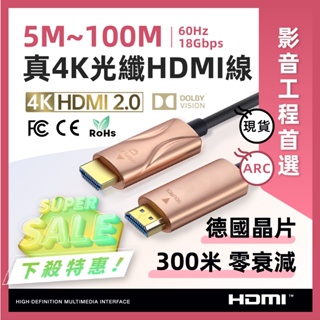4K影音60幀０衰減🚀PS5可用 德國晶片AOC光纖 HDMI線 2.0🚀5米10米15米20米5M10M現貨 含稅