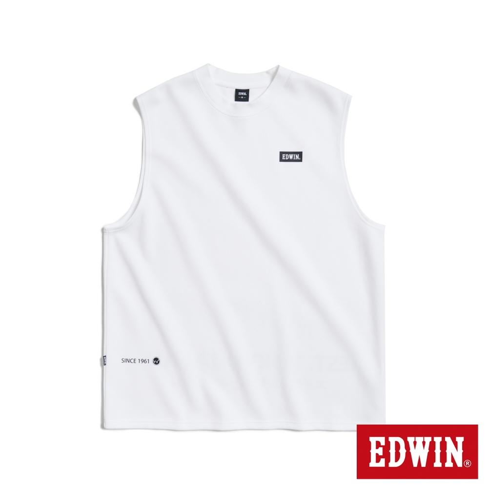 EDWIN 涼感系列 涼感吸濕排汗無袖背心(白色)-男款