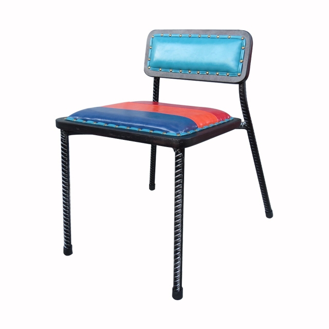 LOFT 美式 工業風 搖滾鉚釘 普普風 混色 鋼筋椅 餐椅 CH055