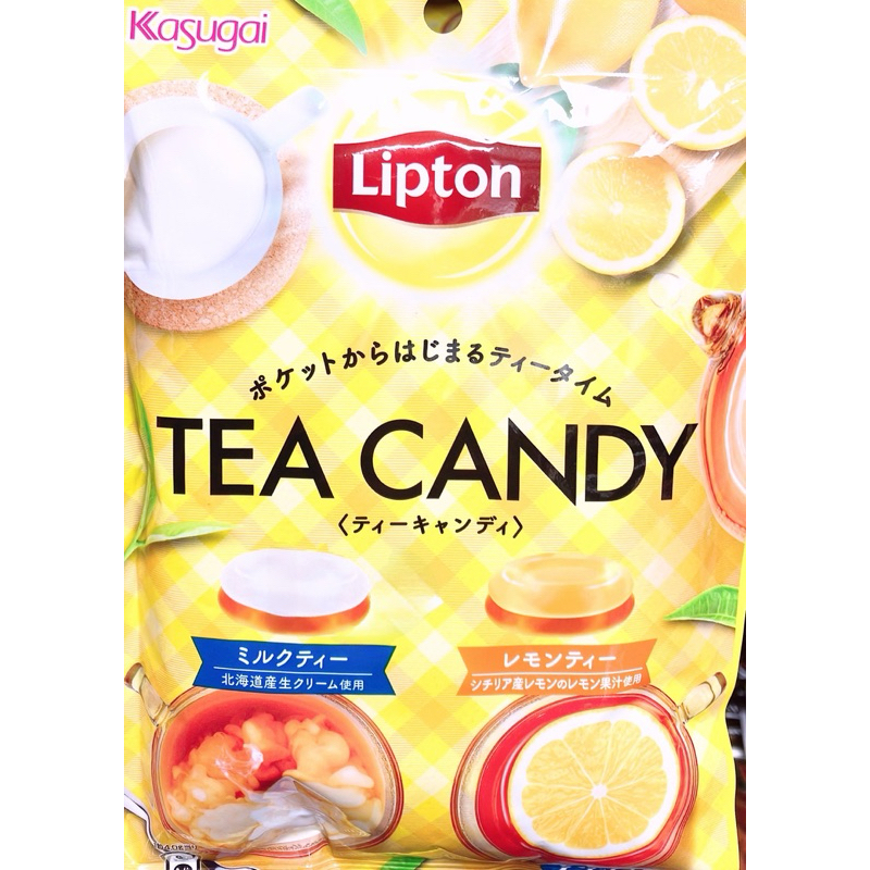 【亞菈小舖】日本零食 立頓 兩種風味糖果 奶茶&amp;檸檬茶風味 62g【優】