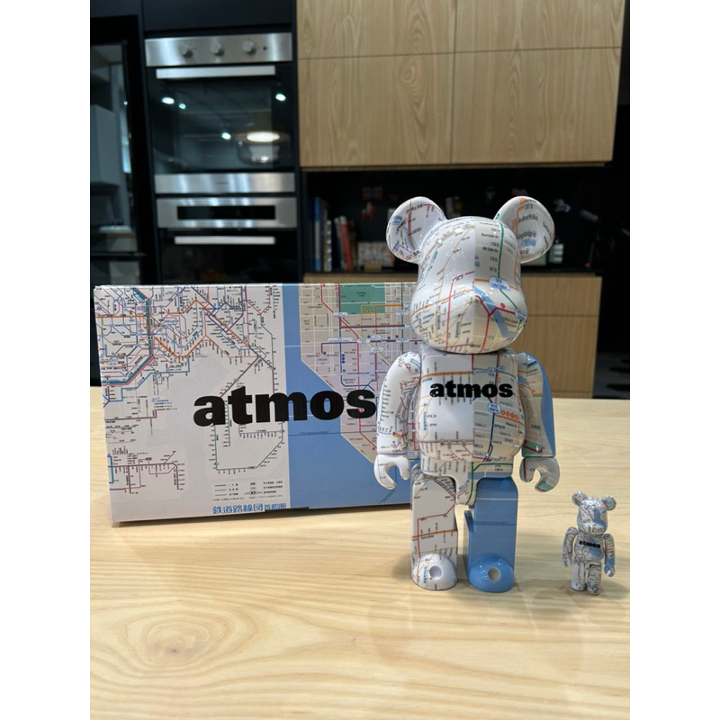 （正版）BE@RBRICK x atmos SUBWAY 地鐵 100%&amp;400% 日本鐵路圖 鐵道路線圖 庫柏力克熊