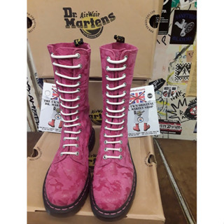 Dr. Martens 桃紅麂皮14孔 馬汀鞋