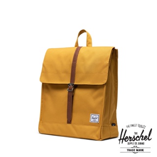 Herschel City Mid【10486】包包 黃色 後背包 偵查包 書包 掀蓋設計 環保材質 PPBOX