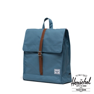 Herschel City Mid【10486】包包 藍色 後背包 偵查包 書包 掀蓋設計 環保材質 PPBOX