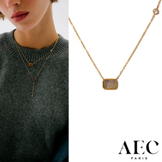 AEC PARIS 巴黎品牌 白鑽拉長石項鍊 優雅金項鍊 CHAIN NECKLACE THEMIS