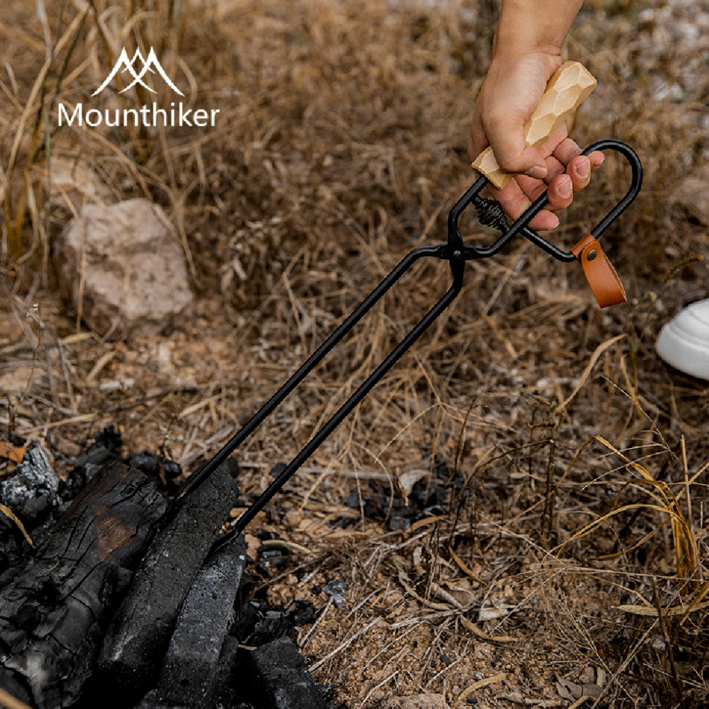 【台灣總代理】山之客Mountainhiker|櫸木防燙炭火鉗|木炭夾|露營烤肉炭火夾|營火夾|台中自取