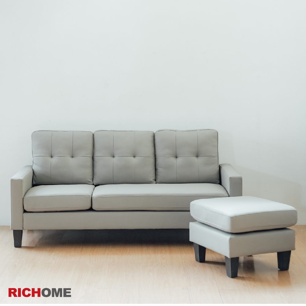 RICHOME   SF078    莉亞L型沙發(貓抓皮)-灰色      L型沙發    沙發    貓抓皮沙發