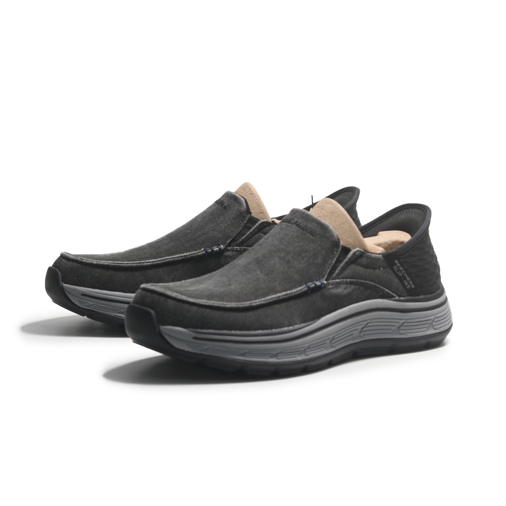 SKECHERS 休閒鞋 REMAXED 黑 牛仔布 瞬穿 健走鞋 男 204839BLK