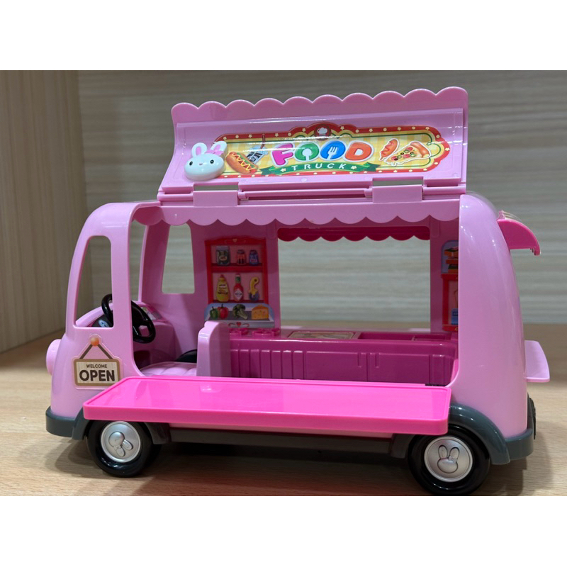 （二手玩具）韓國製造 Konggi Rabbit 兔寶家族 GURMI美式餐車 場景 餐車玩具 景品