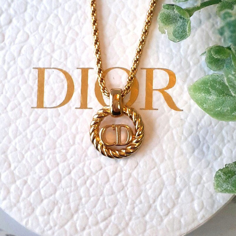 🇯🇵Vintage 迪奧Dior CD經典字樣字母麥穗捲捲麻花項鍊