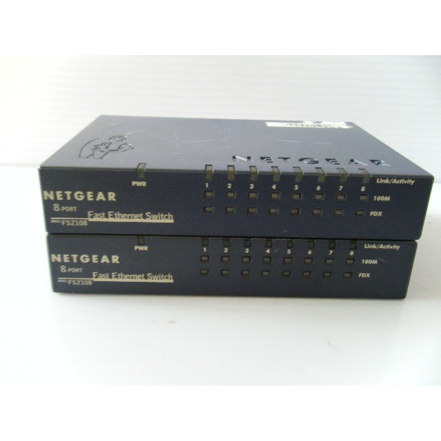 NetGear FS2108 8Port 10/100 Switch 無風扇靜音,沒附8字頭電源線