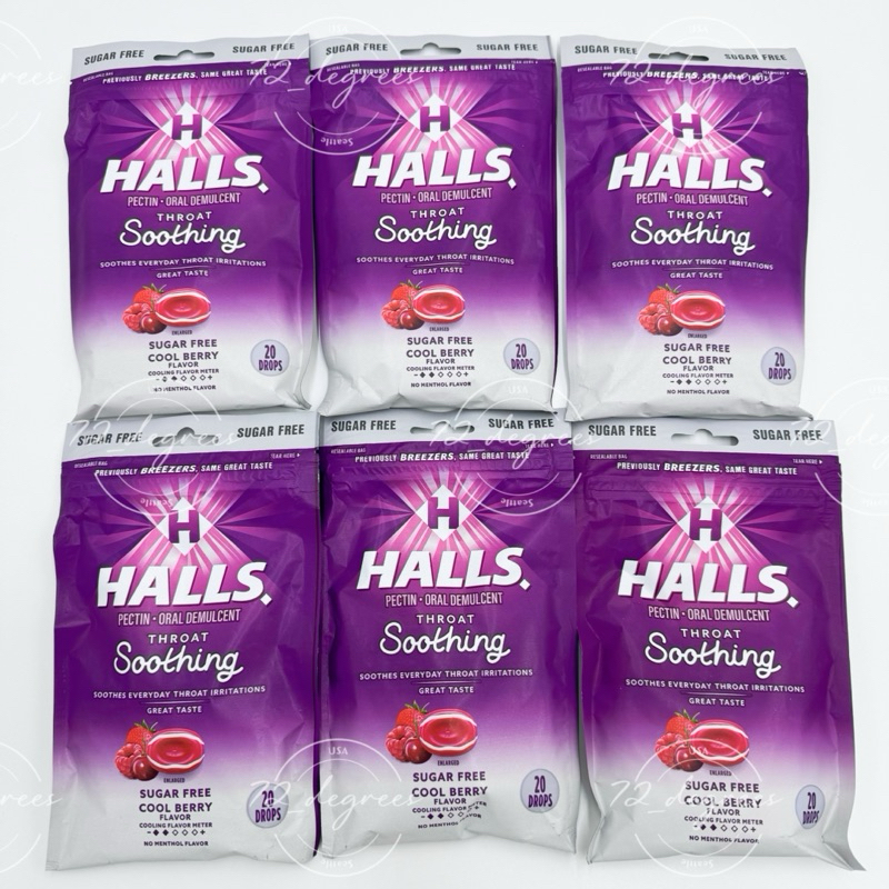 ✈️72_degrees 美國 Halls 無糖 喉糖 Throat Soothing 沁涼野莓 Cool Berry