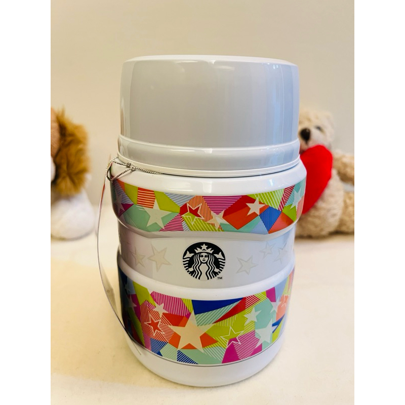 STARBUCKS星巴克🌸星星夜光餐食罐/保溫燜燒罐【膳魔師THERMOS】不銹鋼真空食物保溫燜燒罐470ML