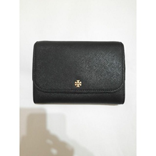 【真品】Tory burch 黑色防刮皮革 WOC 鏈條斜背包