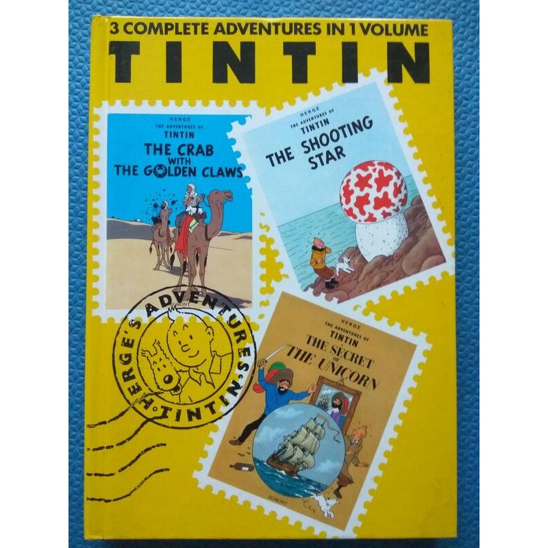 丁丁歷險記The Adventures of Tintin:9金螯蟹,10神秘的流星11獨角獸號的秘密,三合一英文版漫畫