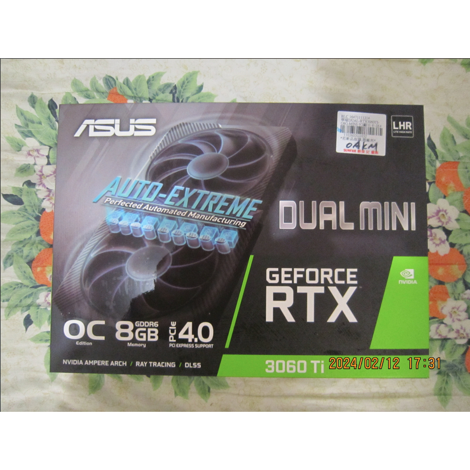 華碩ASUS DUAL-RTX3060TI-O8G-MINI-V2顯示卡