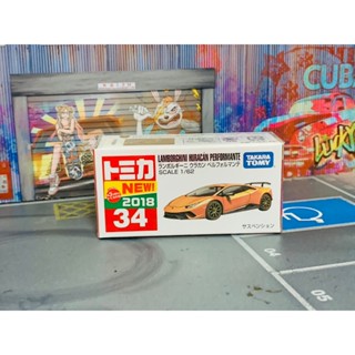 ★TOMICA-T01-全新未拆封-新車貼No.34 藍寶堅尼HURACAN 橘