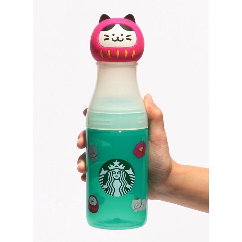 現貨🇯🇵日本星巴克新年限定綠貓咪杯296ml招財貓咪達摩冷水瓶500ml